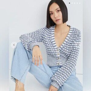 Veronica Beard | Artura Mixed-Stitch Cotton Cardigan, Size XS